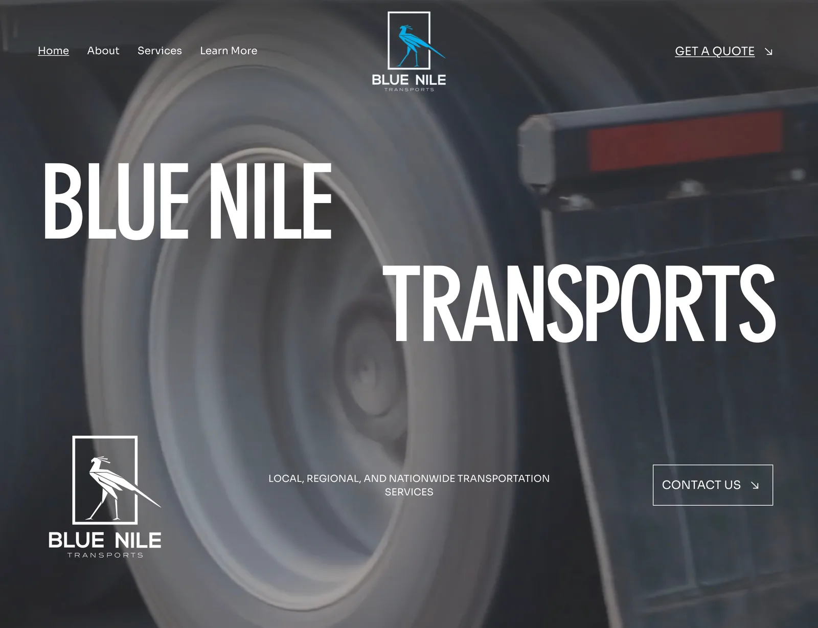 Blue Nile Transports marketing website